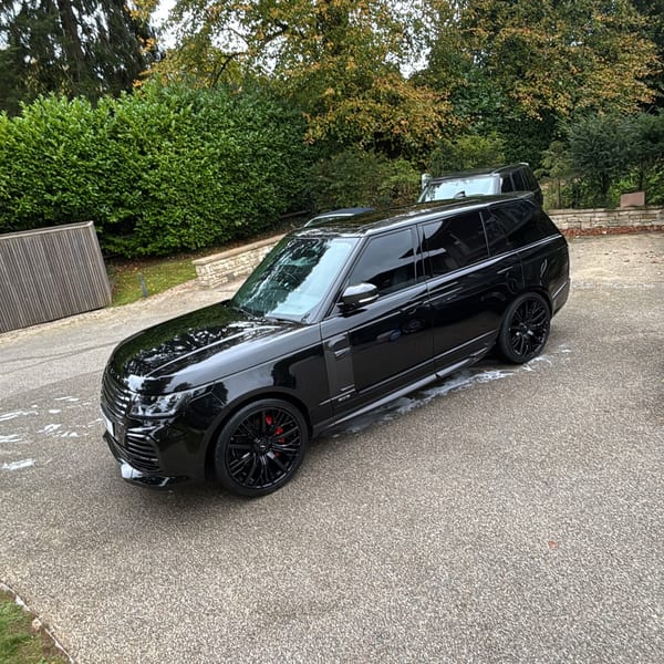 Professional car detailing — clean polished rim close up